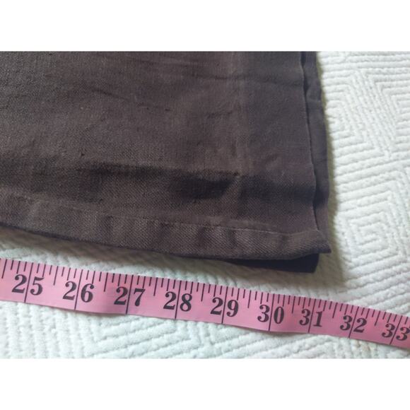 Worthington Brown Linen Wide Leg Pants Button Tab Waist Size 12 Relaxed - Picture 7 of 7